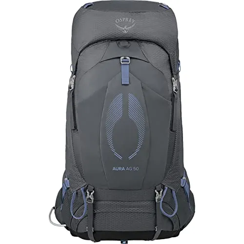 Osprey Women's Aura AG 50 - Trekkingrucksack 50 l M/L grau - Komfortabler Damen-Trekkingrucksack für Mehrtagestouren mit abnehmbaren Deckelfach und Regenhülle. Ideal für alle Abenteuer in der Natur!