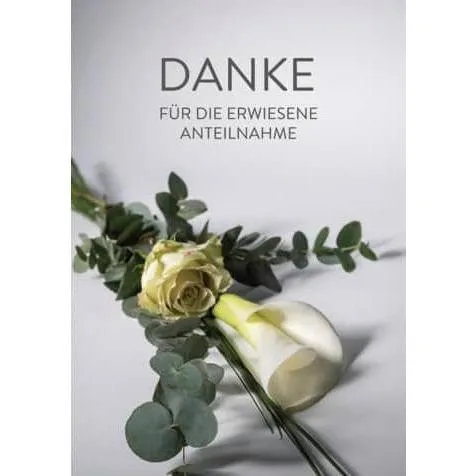 Komma³ Karte Trauer Danksagung Cala und Rose – 5 Karten mit Umschlägen