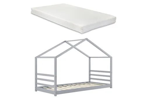 en.casa Kinderbett »Vardø« mit Kaltschaummatratze 90x200cm