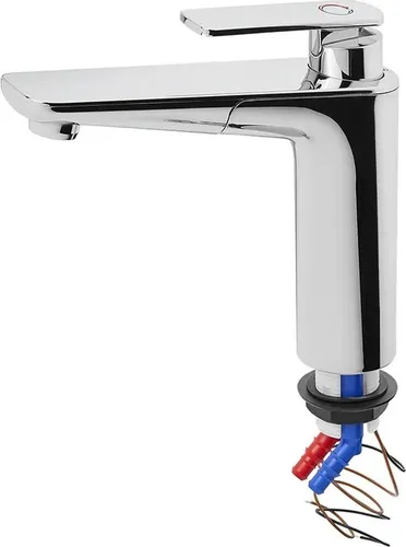 Kalt-Warm Wasserhahn Mischbatterie Vector S für Wohnmobile - 12V Einhebelarmatur für Wohnwagen und Boote, mit integriertem Microschalter für zuverlässige Wassersteuerung. Hochwertige Chrom-Optik und einfache Montage, ideal für Küche und Bad im Campingbereich.