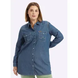 Witt Klassische Jeans-Longbluse Langarm blau Größe 48
