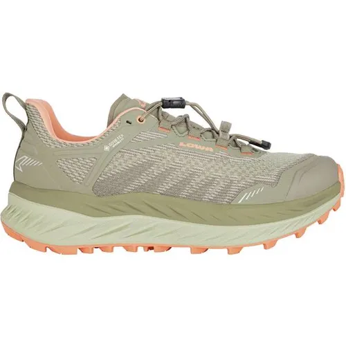 Lowa Fortux GTX Ws - Damen Wanderschuhe in Seaweed/Melon - Hochleistungsfähiger Ultratrailschuh mit GORE-TEX-Membran für optimalen Wetterschutz und Atmungsaktivität. Ideal für Laufen, Speed Hiking und Wandern.
