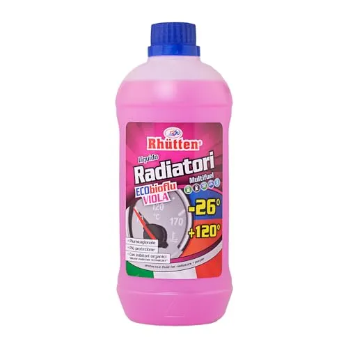 Permanente Flüssigkeit für Heizkörper, Farbe Violett, Schutz aus Aluminium, Frostschutz bis -26 °C, organische Zusatzstoffe, 1 l