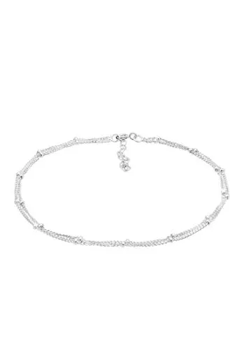 Elli Fußschmuck Damen Kugel - Zeitloser Basic Schmuck aus 925 Sterling Silber - Fußkettchen für Damen aus hochwertigem 925er Sterling Silber, handgefertigt und anlaufgeschützt – das perfekte Geschenk für jeden Anlass.