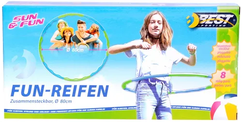 Best Sporting Hula Hoop Fitnessreifen 80 cm 8-teilig steckbar blau grün OVP