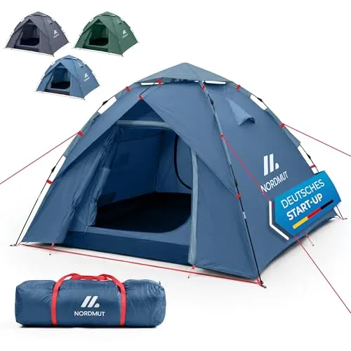 NORDMUT® Wurfzelt 2-4 Personen – Blitzschneller Aufbau & Wasserdicht - Erleben Sie den schnellen Aufbau des NORDMUT Wurfzelts für 2-4 Personen. Ideal für spontane Abenteuer, wetterfest und mit optimaler Belüftung für ein angenehmes Schlafklima. Perfekt für Camping und Festivals!