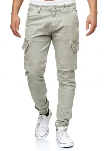 Indicode Cargohose August beige L - Wanderhose aus 98% Baumwolle, pflegeleicht und elastisch, ideal für Outdoor-Aktivitäten und Freizeit.