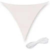 Relaxdays Sonnensegel HDPE-Gewebe Weiß Dreieckig UV-Schutz Witterungsbeständig 2 m x 2 m x 2 m