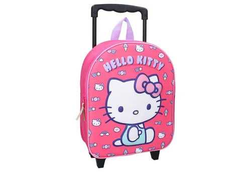 Vadobag Rucksack Hello Kitty - Niedlicher 3D Print in Rosa - Kindertaschen mit offiziellem Hello Kitty Design, praktischer Reißverschluss und verstellbaren Schultergurten für optimalen Komfort.