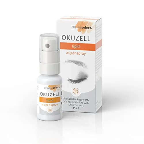 Okuzell Lipid Augenspray | Liposomen & 0,1% Hyaluronsäure | Unterstützt die Fettschicht des Tränenfilms bei trockenen Augen | Konservierungsmittelfrei