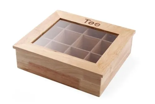 HENDI Teebox aus Holz mit Sichtfenster