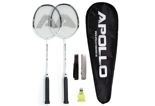 Apollo Badmintonschläger Badminton Set Badminton Match Pro 800, (Set, inkl. 2 Bällen und Tragetasche), inkl. 2 Bällen und Tragetasche