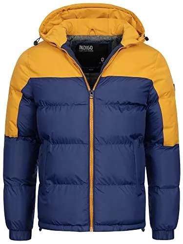Indicode Herren Danix Winterjacke mit Kapuze - Steppjacke für Outdoor-Aktivitäten - Funktionsjacken und ideal für Alltag und Outdoor, ausgestattet mit durchgehendem Reißverschluss und Stehkragen für zusätzlichen Komfort.