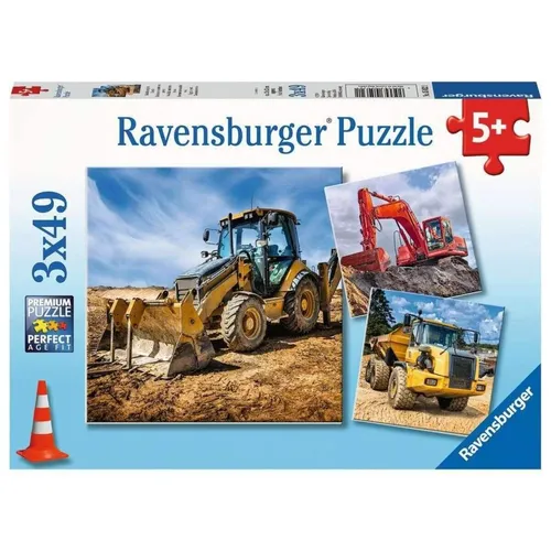 Ravensburger Puzzle - Baufahrzeuge im Einsatz, 3x49 Teile