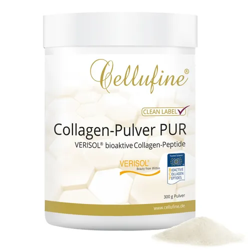 Cellufine VERISOL B Collagen-Pulver PUR - 300 g Dose - Nahrungsergänzungsmittel mit reinem Collagen-Hydrolysat für schöne Haut und starke Gelenke, hergestellt in Deutschland.