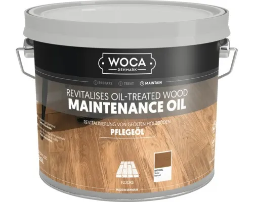 WOCA 527425AA Pflegeöl weiß 2,5 Liter - Holzöle für die regelmäßige Pflege von geölten Holzböden, einfach aufzutragen und sorgt für eine langanhaltende Auffrischung der Holzoberflächen.