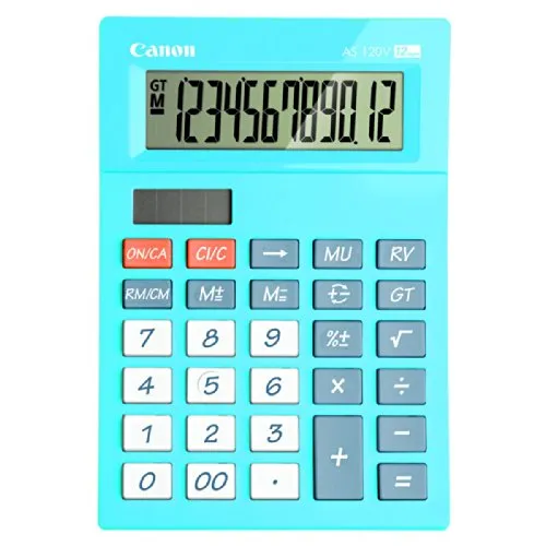 Canon 409839 Desktop-Taschenrechner AS-120, 12-stellig, blau
