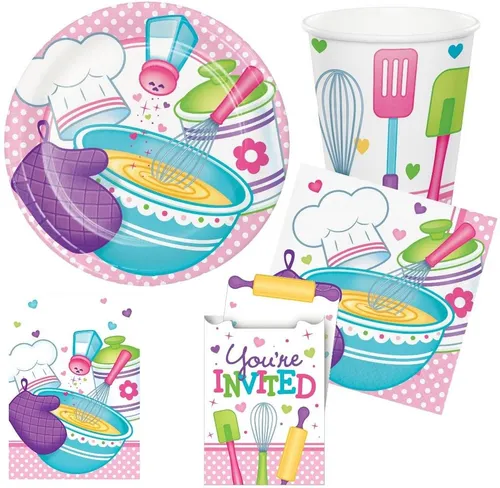 Creative Converting Papierdekoration Partydeko Set mittel Chefkoch für 8 Kinder