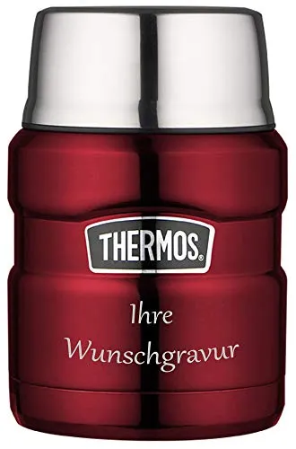 Thermos King Lebensmittelbehälter mit Löffel (9,3 x 9,3 x 14,2 cm), rot