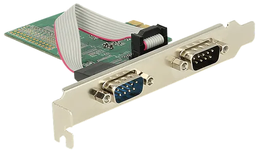 PCIe x1 Karte auf 2x Seriell RS-232, Schnittstellenkarte - Steckkarte, ermöglicht die Anbindung von zwei seriellen Geräten für eine zuverlässige Datenübertragung.