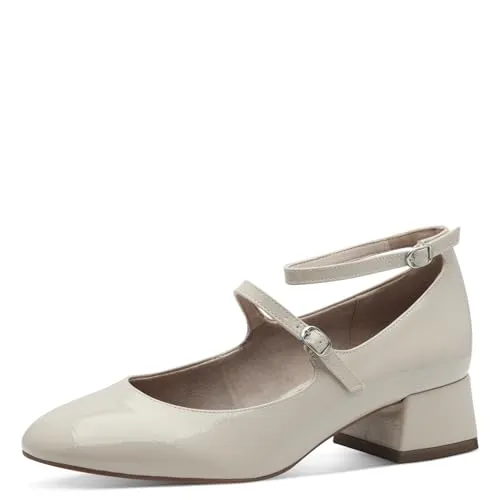Tamaris Damen Pumps Elegant beige, EU 39 - Damen-Pumps mit ANTI-Slide und ANTI-Shokk-Technologien für optimalen Komfort und Dämpfung. Stilvoller Blockabsatz und sicherer Schließeverschluss für einfaches An- und Ausziehen.