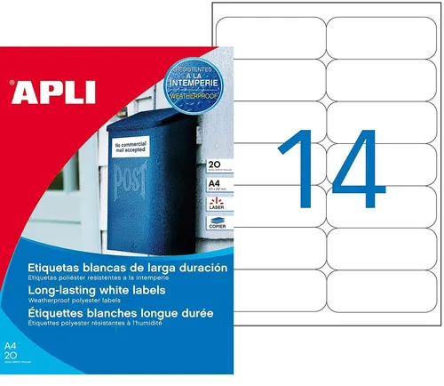 agipa Wetterfeste Folien Etiketten 99,1 x 38,1 mm - 280 Stück - Sonstige Etiketten, wetterfest und ideal für den Innen- und Außenbereich, perfekt für langlebige Beschriftungen.