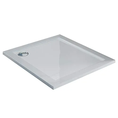 Idralite Duschwanne 70x70x4 mit Erhöhter Kante – Viereckig und Glänzend Weiß