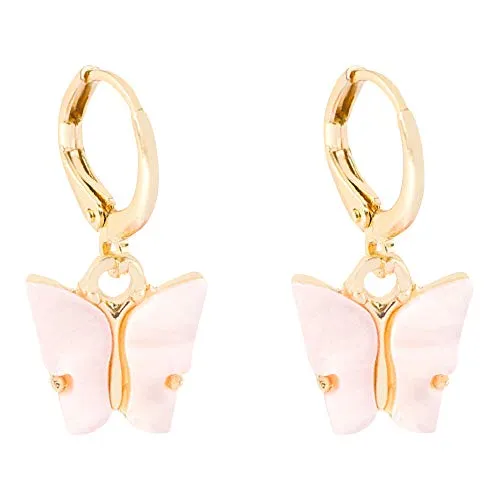 Heideman Ohrringe Damen Papilio aus Edelstahl gold farbend matt Ohrstecker hängend für Frauen vergoldet Schmetterling