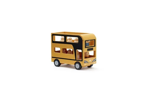 Kids Concept Holz Doppeldeckerbus AIDEN mit Zubehör - Pkw & Lkw, fördert die Kreativität und das Rollenspiel, ideal für Kinder ab 3 Jahren