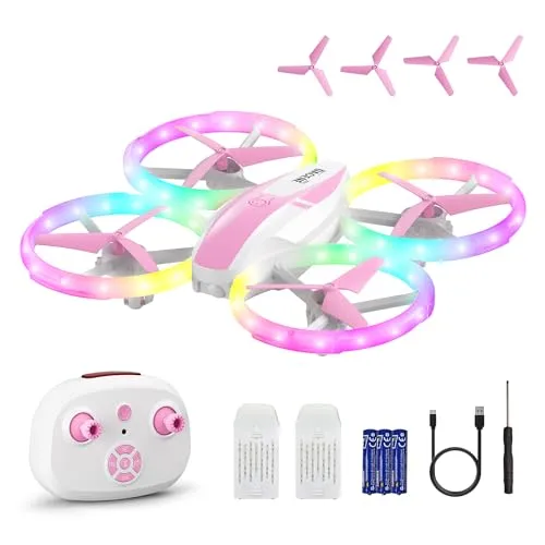 Dacene Mini Drohne für kinder 5 LED Lichteffekte Geschenk mädchen Spielzeug Mädchen Junge Geschenkideen RC Flugzeug Drone Anfänger Höhe halten 360°Flips 3 Speed-Modus Indoor Outdoor