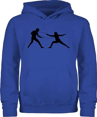 Kinder Hoodie Jungen Mädchen - Sport Kleidung - Fechten - 152 (12/13 Jahre) - Royalblau - hoody 25. geburtstag fecht pullover fechter fun-kapuzenpullover fencing kapuzenpullover pulli pullis kapuze