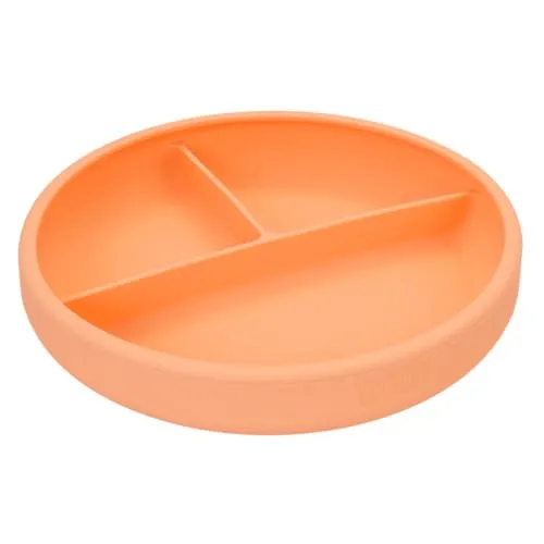 Little Lurch Teller Kinderlerngeschirr aus Silikon mit Saugfuß soft apricot