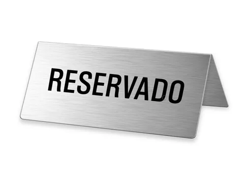 Tischschild Reservado Aufsteller Tischaufsteller Edelstahl 85x40 mm