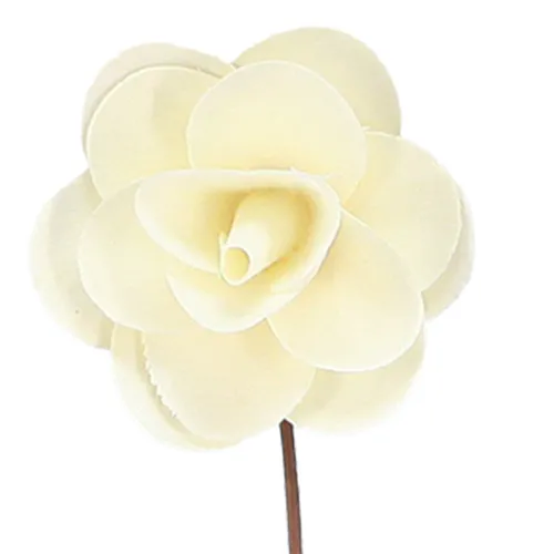 Deko Rosen Creme Künstlich Holz Rosen Ø7cm 12 Stück Dekoration Hochzeit