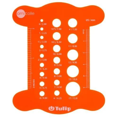 Tulip Knitting Needle Gauge, Orange, One Size