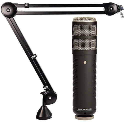 RØDE Procaster Mikrofon mit PSA1 Gelenkarm - Mikrofon für Rundfunk- und Podcast-Qualität, ausgestattet mit integriertem Popfilter und einem flexiblen PSA1 Gelenkarm für optimale Positionierung.