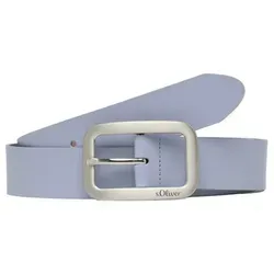s.Oliver Leder Gürtel mit Logo und Metallschließe