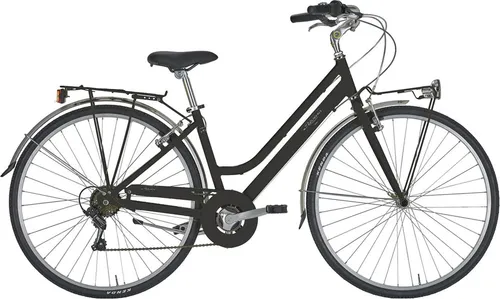 ANITAbyAlpina Cityfahrrad ROXY 28 Zoll, schwarz - Vielseitiger Begleiter - Das stilvolle Cityfahrrad ROXY mit 6-Gang Kettenschaltung ist perfekt für den Alltag. Mit robusten V-Brakes, Gepäckträgern und komfortablem Sattel bietet es Sicherheit und Komfort auf jeder Fahrt.