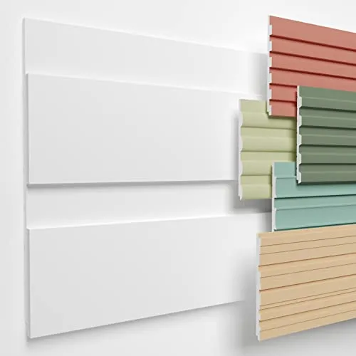 HEXIMO Lamellenwand (Musterstück) aus XPS - Lamellen Wandpaneele Lamellenverkleidung Akustikpaneele weiß (15cm, HLM-1-05 weiß) Wandverkleidung DIY