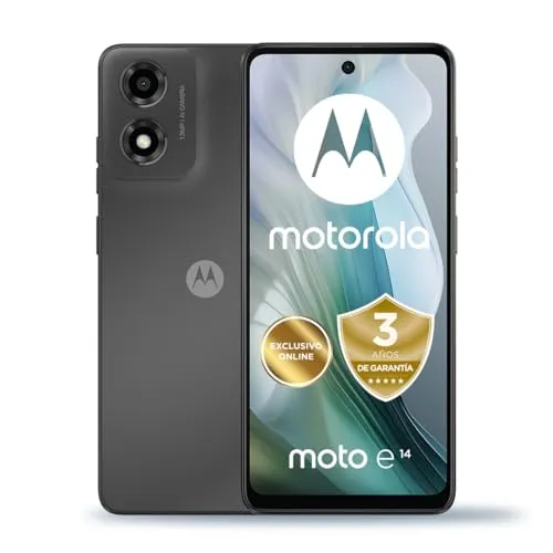 Motorola Moto E14 - 2 GB RAM, 64 GB Speicher, ultrahelles 6,56-Zoll-HD+-Display mit 90 Hz und Dolby Atmos, spritzwassergeschützt und langlebig