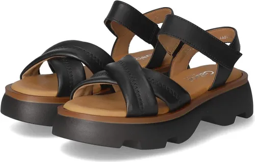 Gabor Sandalette mit Plateau und Kreuzbandage, schwarz 41 EU - Modische Riemensandale in G-Weite, ideal für den Sommer. Komfortable gepolsterte Innensohle und Klettverschluss für perfekten Halt.