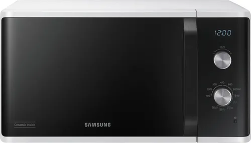 Samsung Kombi-Mikrowellengerät MG23K3614AW in Weiß - Mikrowelle mit 23 L Kapazität und vielseitigen Heizarten, ideal für schnelles und gleichmäßiges Kochen. Keramik-Innenraum für einfache Reinigung.