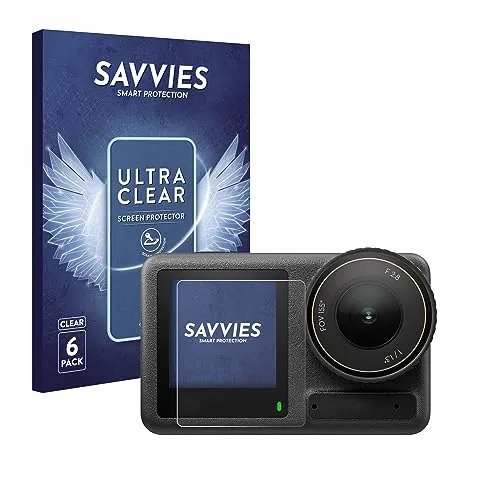 Savvies 6 Stück Schutzfolie für DJI Osmo Action 4 (Vorderes Display) Displayschutz-Folie Ultra-Transparent