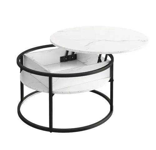 Vicco Couchtisch Marlo, Marmor Weiß, 77 x 77 cm von Vicco