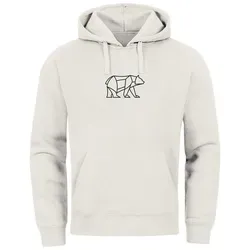 Neverless® Hoodie Herren mit Bären-Print - Polygon Design, urban-Grey XL - Kapuzenpullover für Herren mit stylischem Bären-Print. Ideal für Freizeit und Sport, aus weicher Materialmischung für besten Tragekomfort. Perfektes Geschenk für Männer!