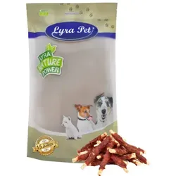 Lyra Pet® Kaurollen mit Entenbruststreifen 1 kg - Hundefutter - Fettarmer, schmackhafter Kausnack für Hunde, fördert die Kaumuskulatur und sorgt für langanhaltenden Kauspaß im praktischen Zip-Beutel.