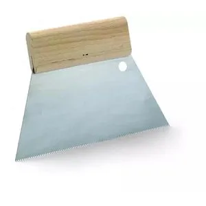 Schuller Spachtel 50371, TKB A1, Breite 180mm, Zahnspachtel aus Stahl, mit Holzgriff