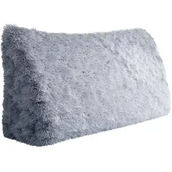 Großes Bettruhe Keilkissen, Lang Lesekissen, Dekoratives Kopfteilkissen, Dreieckiges Rückenkissen, Loungekissen Für Tagesbett Oder Couch,grau Blau,140x50x20cm - Vercart