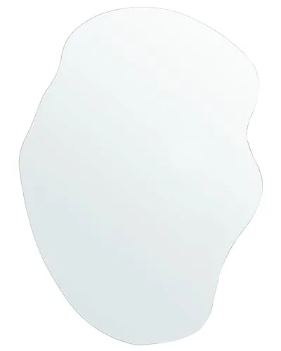 Beliani Wandspiegel Silber Glas 50 x 70 cm Falaise - Dekorative Wandspiegel, moderner, unregelmäßiger Spiegel ohne Rahmen, ideal für minimalistischen und eleganten Stil, schafft gemütliches Ambiente und ist perfekt für Accessoires-Anprobe.
