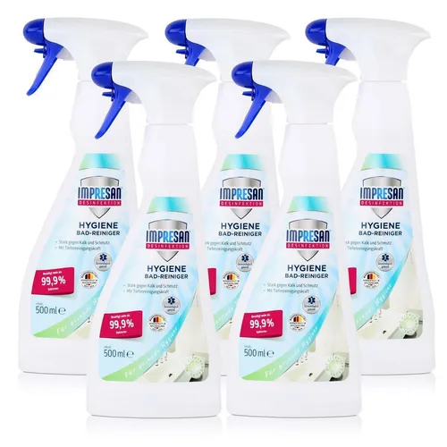 Impresan Hygiene Bad-Reiniger 500ml - Stark gegen Kalk und Schmutz (5er Pack)